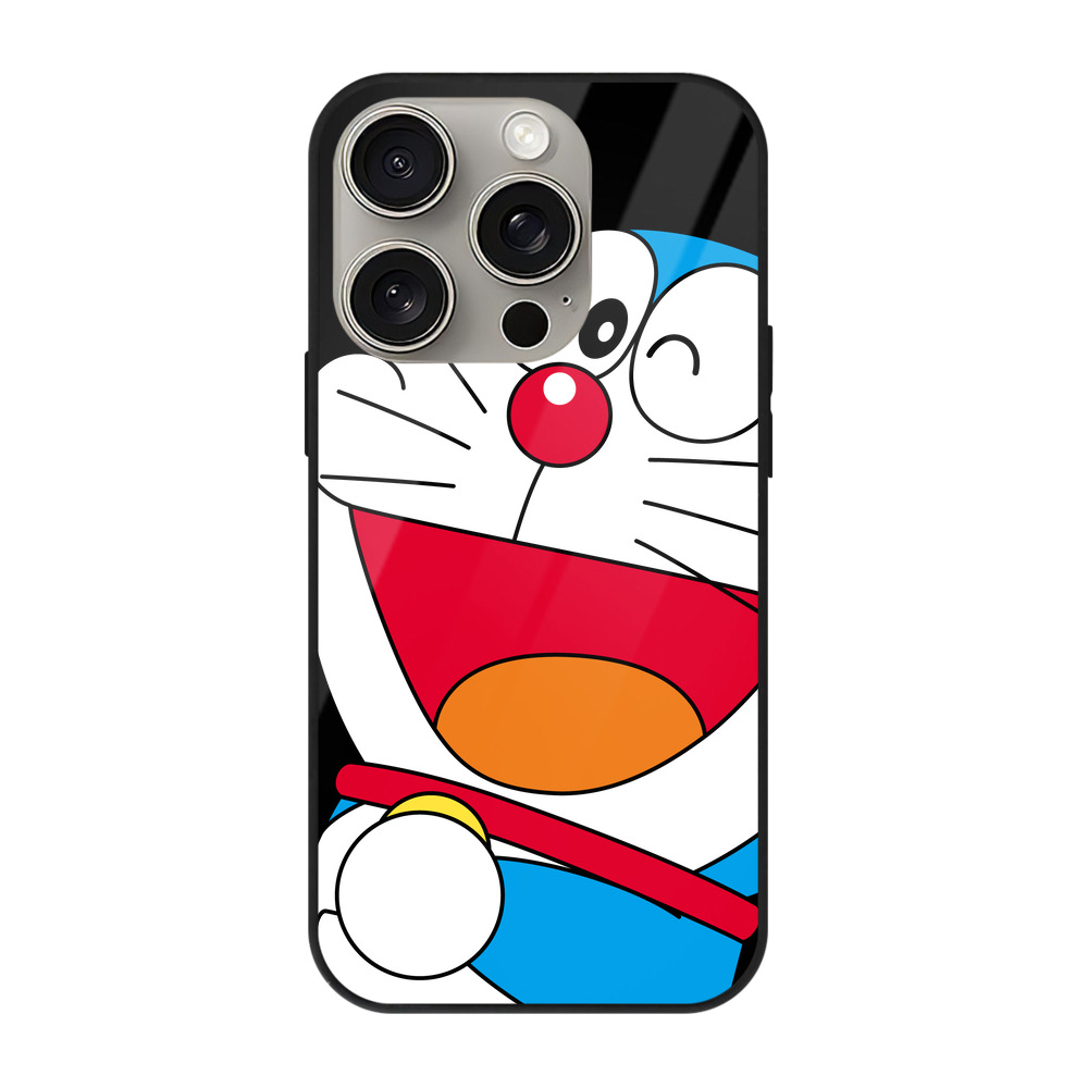 （画像用） ドラえもん Doraemon 【iPhone15Pro対応】スマホケース 耐衝撃＆黄変防止 背面ガラス