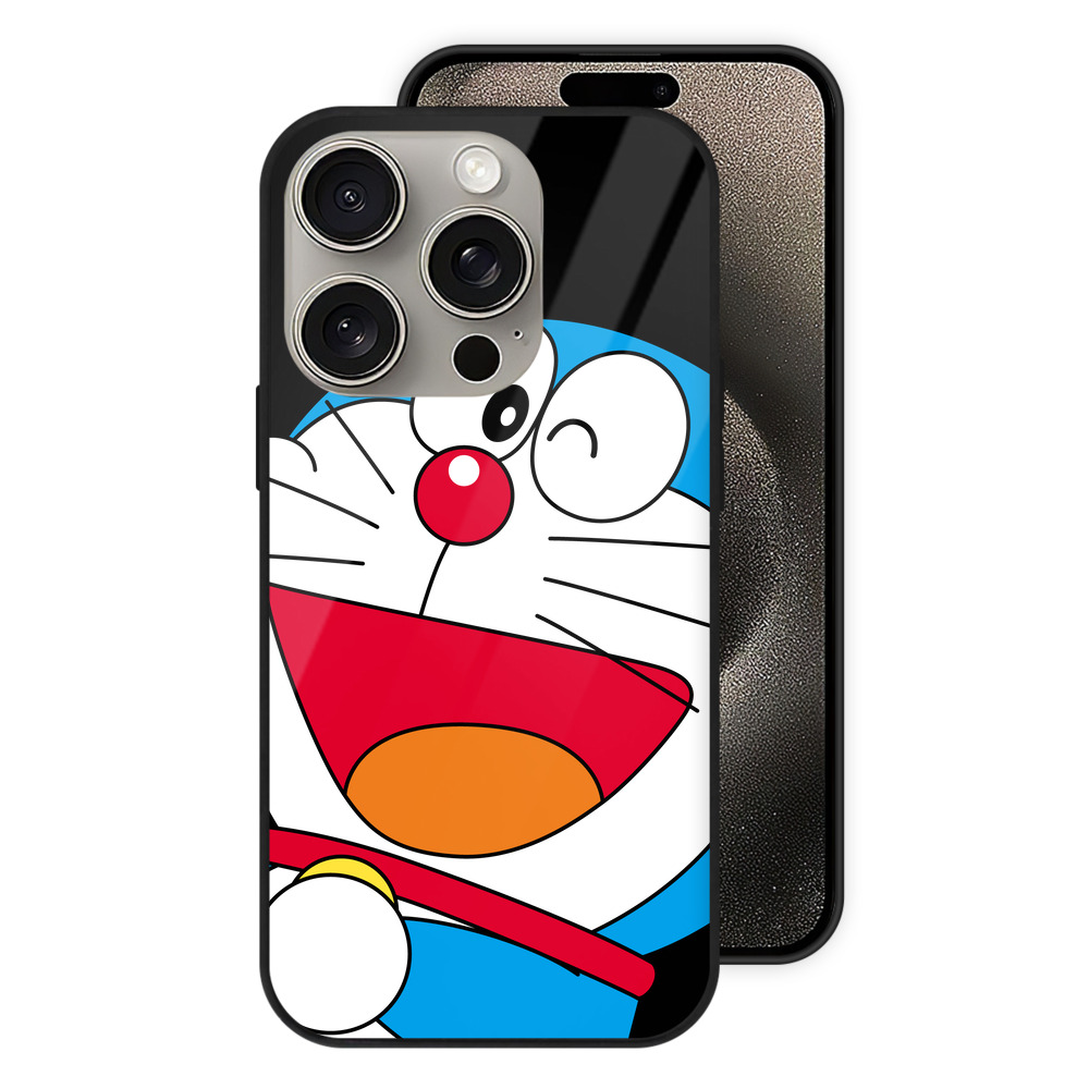 （画像用） ドラえもん Doraemon 【iPhone15Pro対応】スマホケース 耐衝撃＆黄変防止 背面ガラス