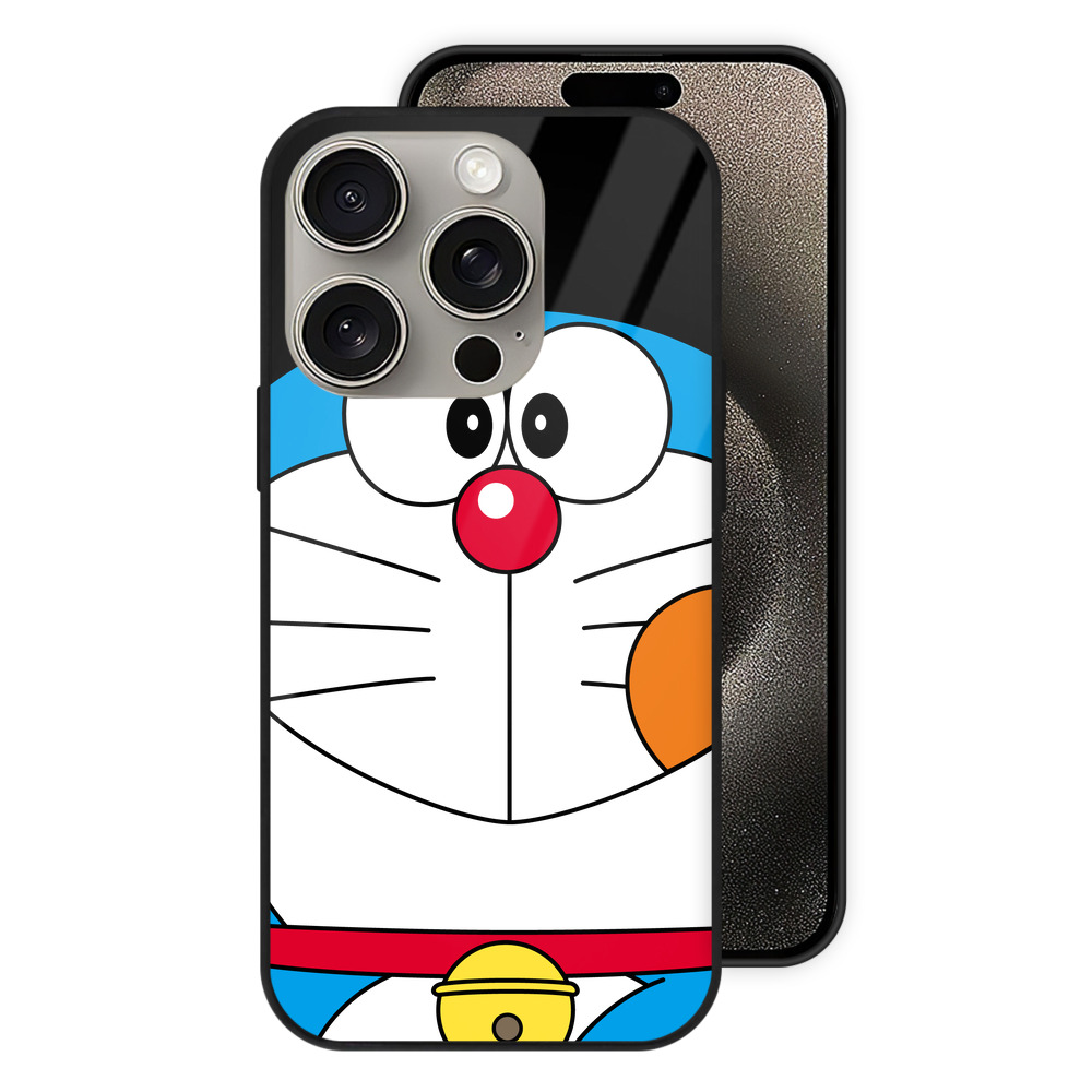 （画像用） ドラえもん Doraemon 【iPhone15Pro対応】スマホケース 耐衝撃＆黄変防止 背面ガラス