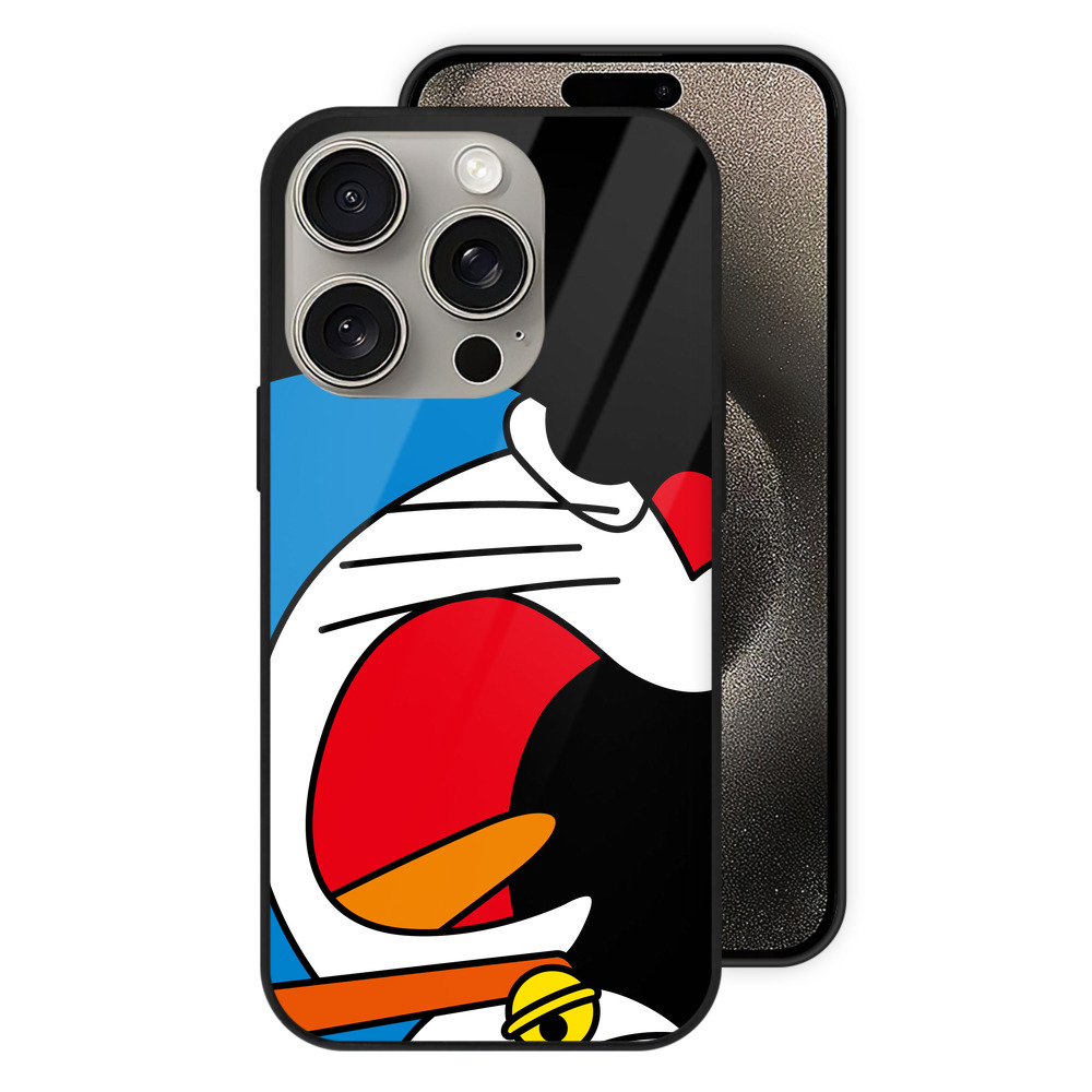 （画像用） ドラえもん Doraemon 【iPhone15Pro対応】スマホケース 耐衝撃＆黄変防止 背面ガラス