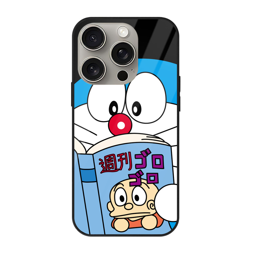 （画像用） ドラえもん Doraemon 【iPhone15Pro対応】スマホケース 耐衝撃＆黄変防止 背面ガラス