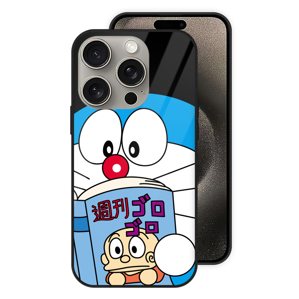 （画像用） ドラえもん Doraemon 【iPhone15Pro対応】スマホケース 耐衝撃＆黄変防止 背面ガラス