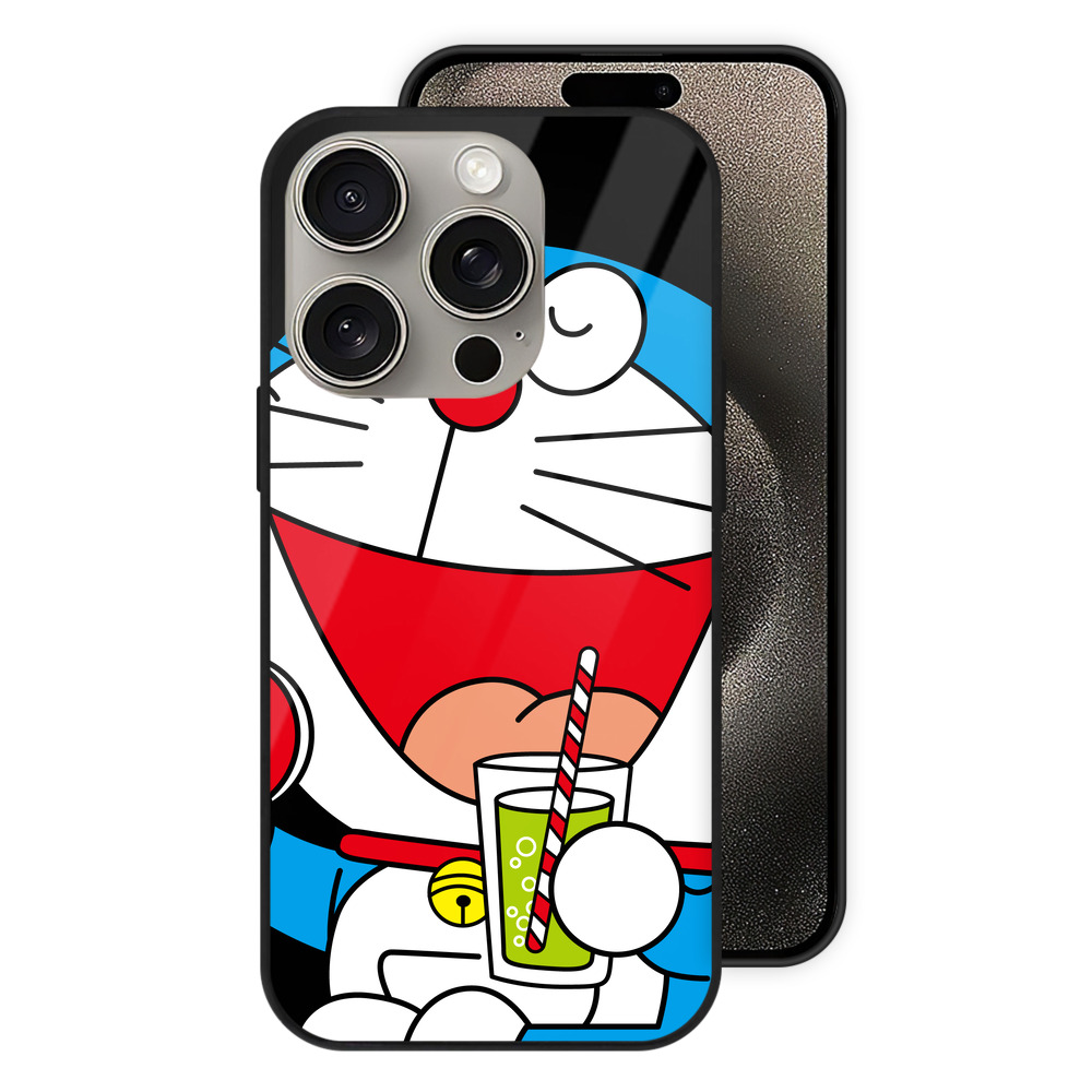 （画像用） ドラえもん Doraemon 【iPhone15Pro対応】スマホケース 耐衝撃＆黄変防止 背面ガラス