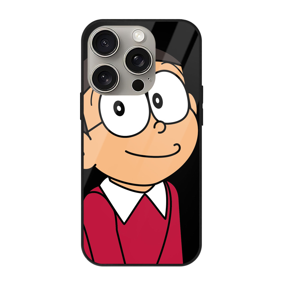 （画像用） ドラえもん 野比 のび太 Doraemon Nobita Nobi 【iPhone15Pro対応】スマホケース 耐衝撃＆黄変防止 背面ガラス