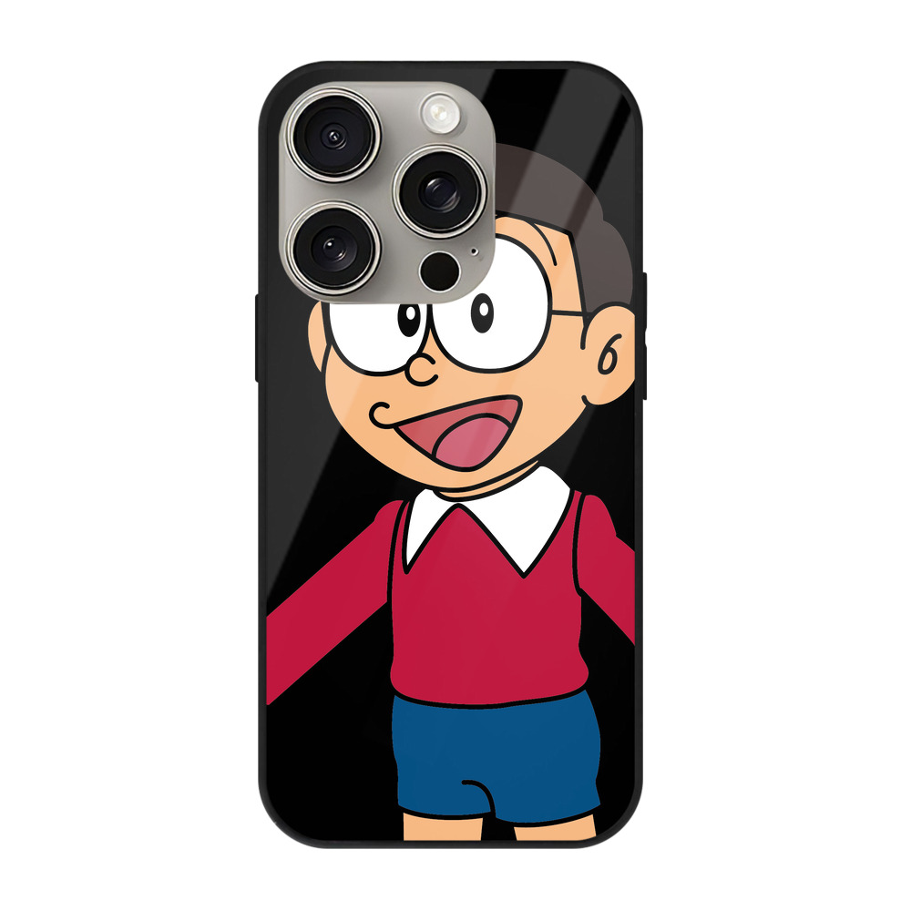 （画像用） ドラえもん 野比 のび太 Doraemon Nobita Nobi 【iPhone15Pro対応】スマホケース 耐衝撃＆黄変防止 背面ガラス