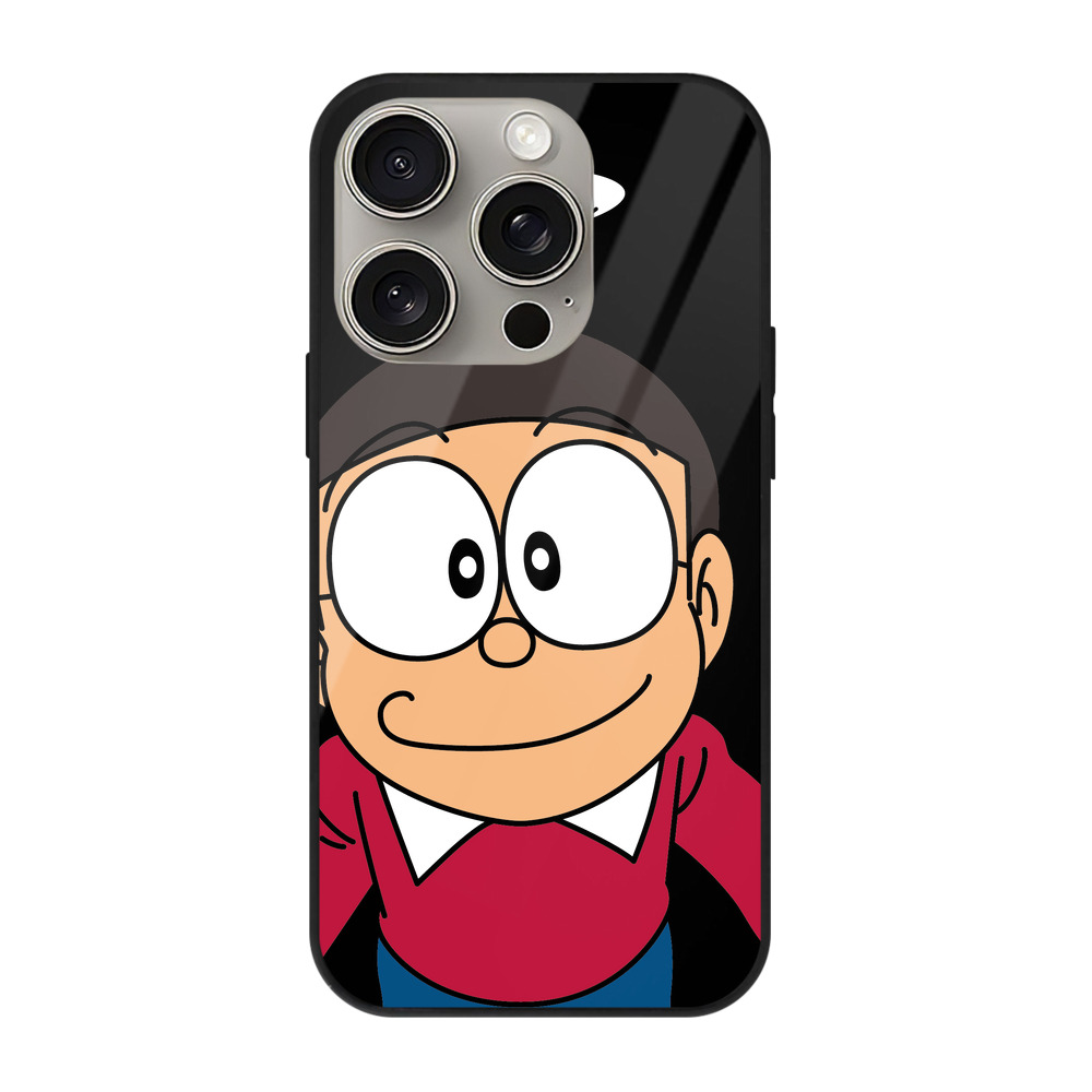 （画像用） ドラえもん 野比 のび太 Doraemon Nobita Nobi 【iPhone15Pro対応】スマホケース 耐衝撃＆黄変防止 背面ガラス
