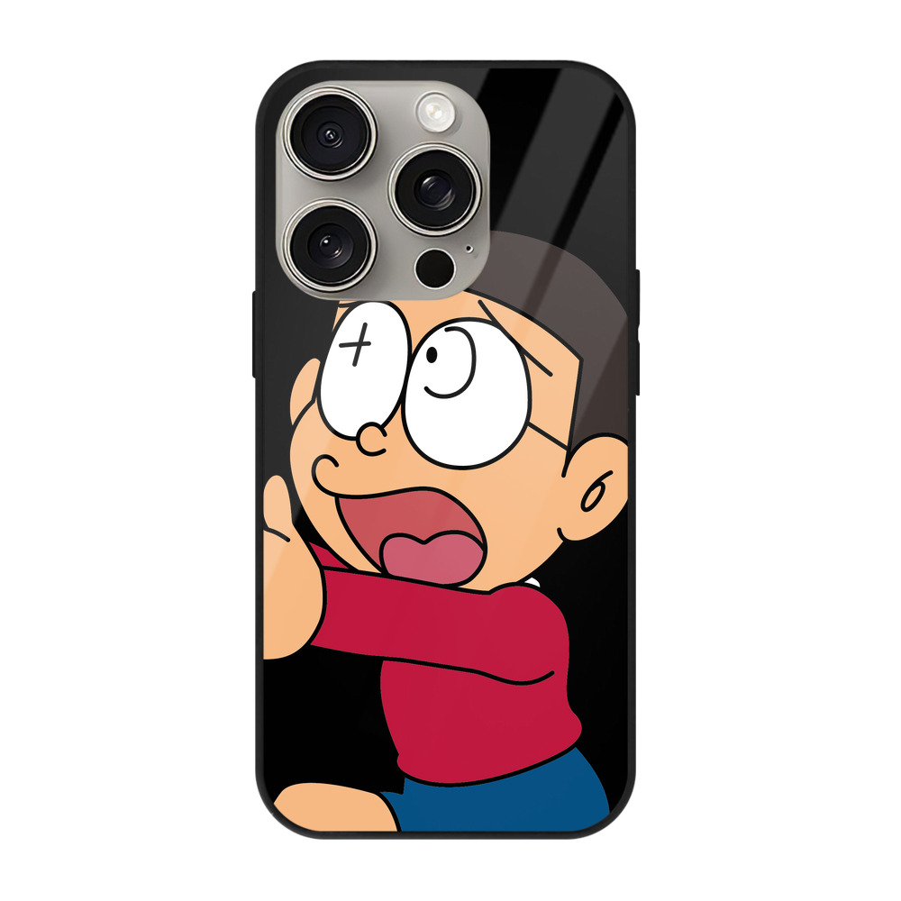 （画像用） ドラえもん 野比 のび太 Doraemon Nobita Nobi 【iPhone15Pro対応】スマホケース 耐衝撃＆黄変防止 背面ガラス