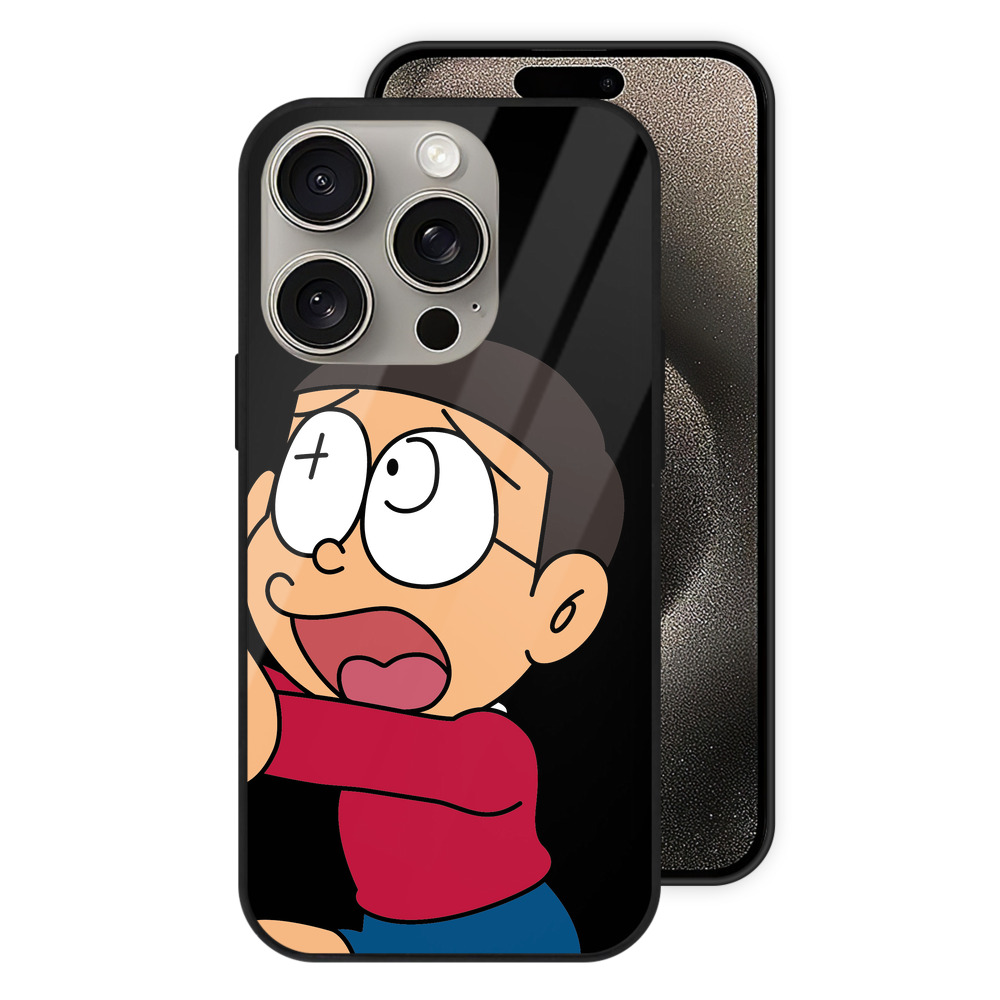 （画像用） ドラえもん 野比 のび太 Doraemon Nobita Nobi 【iPhone15Pro対応】スマホケース 耐衝撃＆黄変防止 背面ガラス