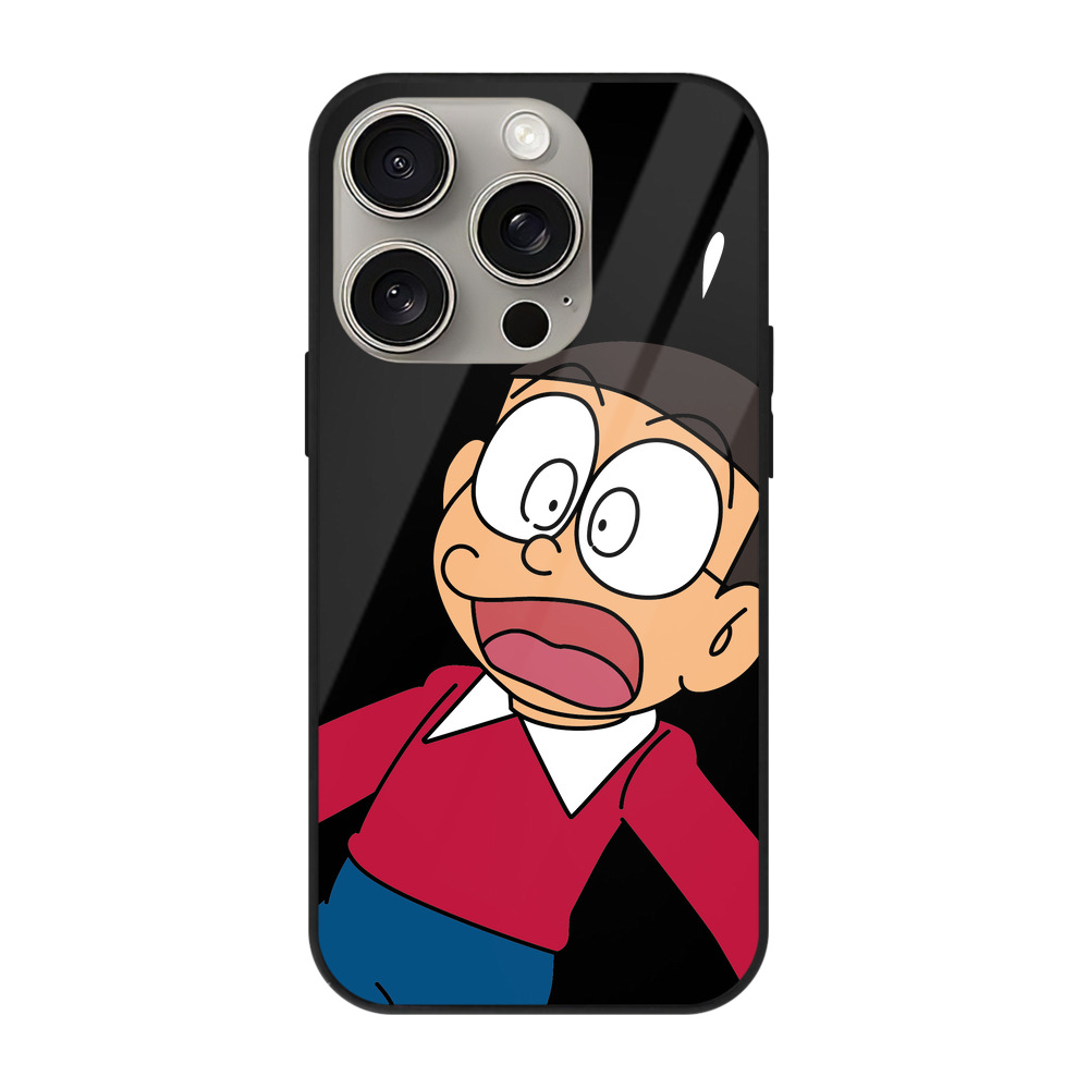（画像用） ドラえもん 野比 のび太 Doraemon Nobita Nobi 【iPhone15Pro対応】スマホケース 耐衝撃＆黄変防止 背面ガラス