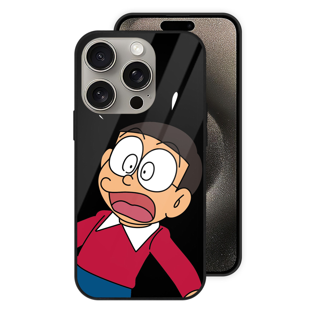 （画像用） ドラえもん 野比 のび太 Doraemon Nobita Nobi 【iPhone15Pro対応】スマホケース 耐衝撃＆黄変防止 背面ガラス