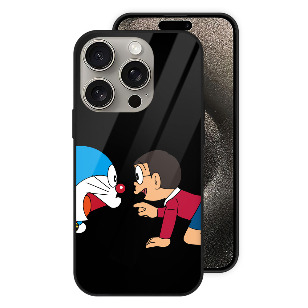 （画像用） ドラえもん 野比 のび太 Doraemon Nobita Nobi 【iPhone15Pro対応】スマホケース 耐衝撃＆黄変防止 背面ガラス