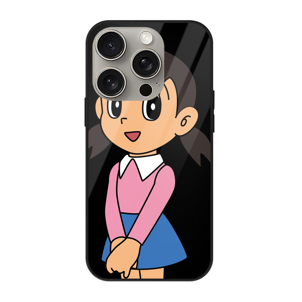 （画像用） ドラえもん みなもと しずか Doraemon Shizuka Minamoto 【iPhone15Pro対応】スマホケース 耐衝撃＆黄変防止 背面ガラス