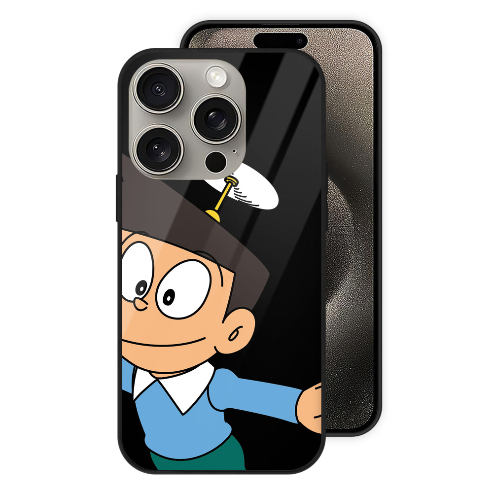 （画像用） ドラえもん 骨川 スネ夫 Doraemon Honekawa Suneo 【iPhone15Pro対応】スマホケース 耐衝撃＆黄変防止 背面ガラス