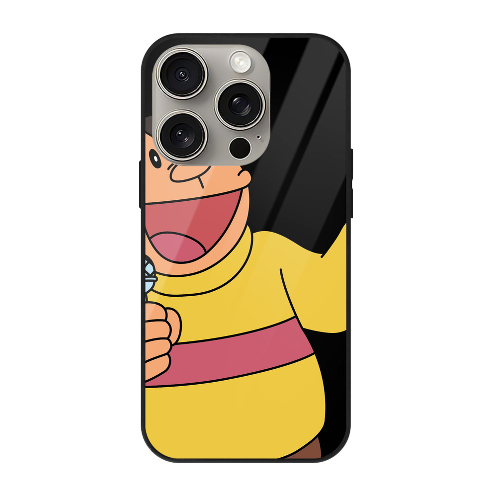 （画像用） ドラえもん 剛田武 Doraemon Gouta Takeshi 【iPhone15Pro対応】スマホケース 耐衝撃＆黄変防止 背面ガラス