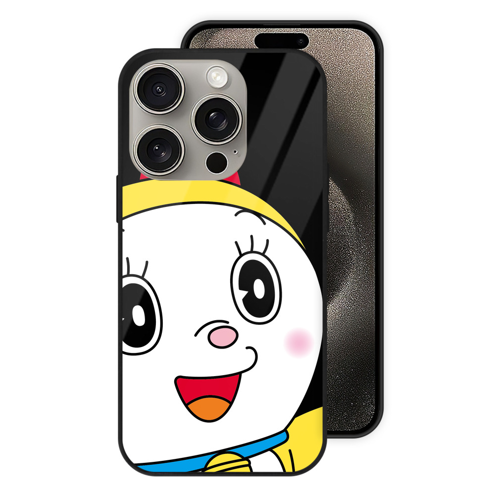 （画像用） ドラえもん ドラミ Doraemon Dorami 【iPhone15Pro対応】スマホケース 耐衝撃＆黄変防止 背面ガラス