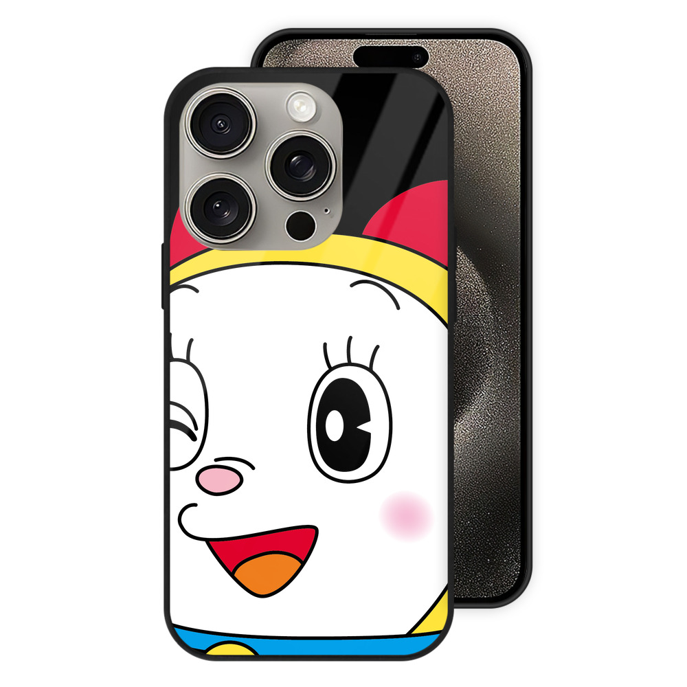（画像用） ドラえもん ドラミ Doraemon Dorami 【iPhone15Pro対応】スマホケース 耐衝撃＆黄変防止 背面ガラス