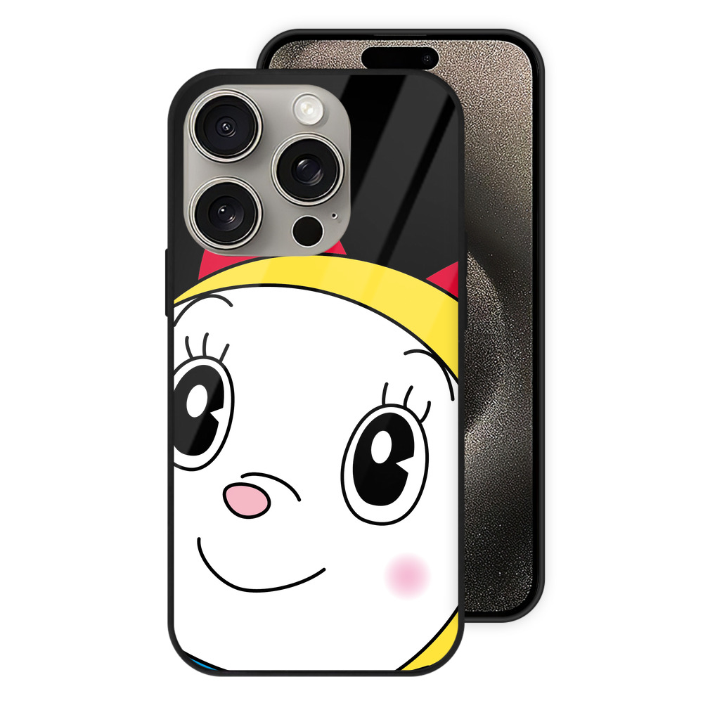 （画像用） ドラえもん ドラミ Doraemon Dorami 【iPhone15Pro対応】スマホケース 耐衝撃＆黄変防止 背面ガラス