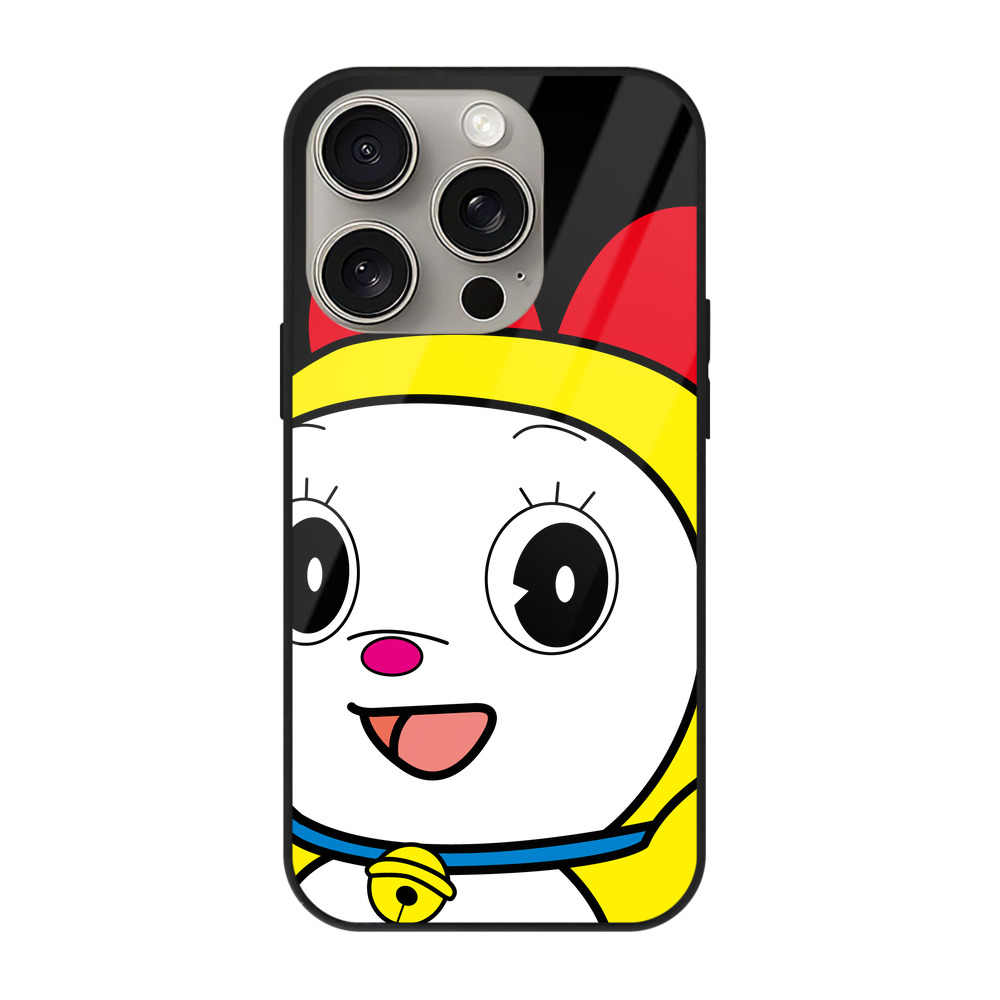 （画像用） ドラえもん ドラミ Doraemon Dorami 【iPhone15Pro対応】スマホケース 耐衝撃＆黄変防止 背面ガラス