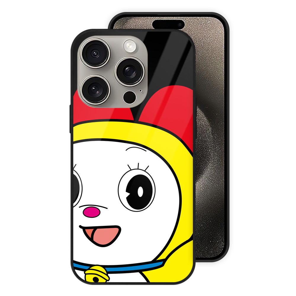 （画像用） ドラえもん ドラミ Doraemon Dorami 【iPhone15Pro対応】スマホケース 耐衝撃＆黄変防止 背面ガラス