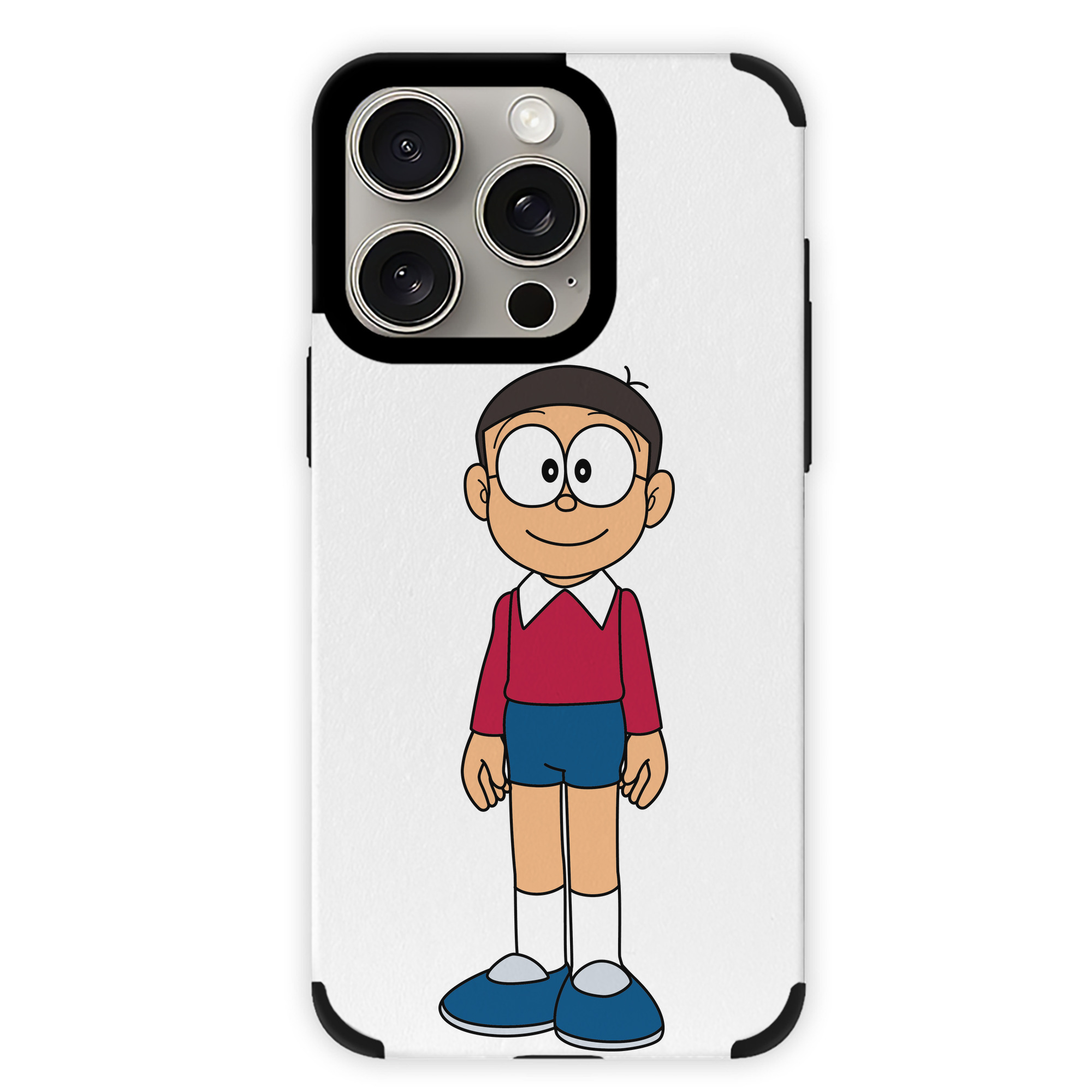 （画像用） ドラえもん 野比 のび太 Doraemon Nobita Nobi 【iPhone15ProMax対応】 PUレザー スマホケース 耐衝撃＆黄変防止