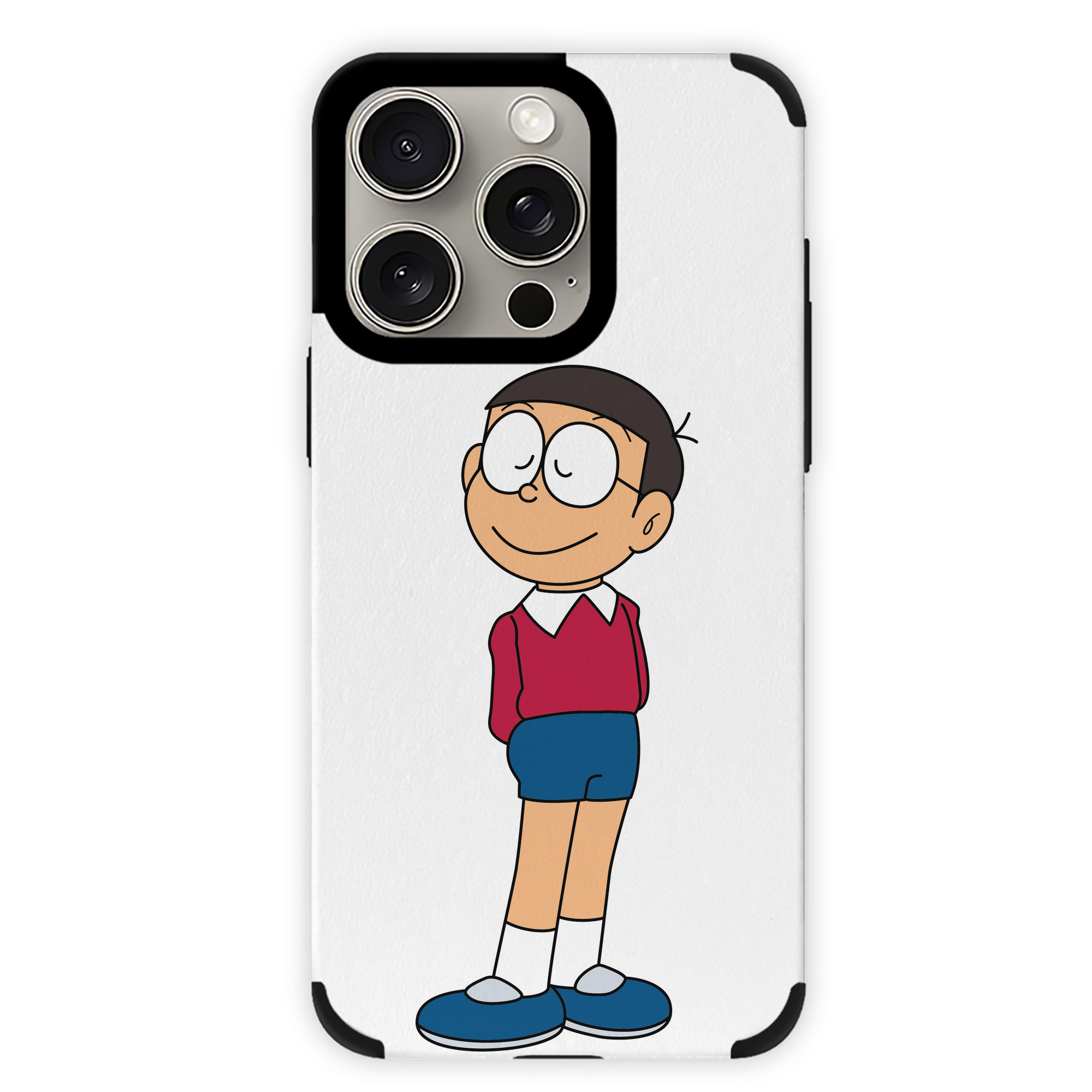 （画像用） ドラえもん 野比 のび太 Doraemon Nobita Nobi 【iPhone15ProMax対応】 PUレザー スマホケース 耐衝撃＆黄変防止