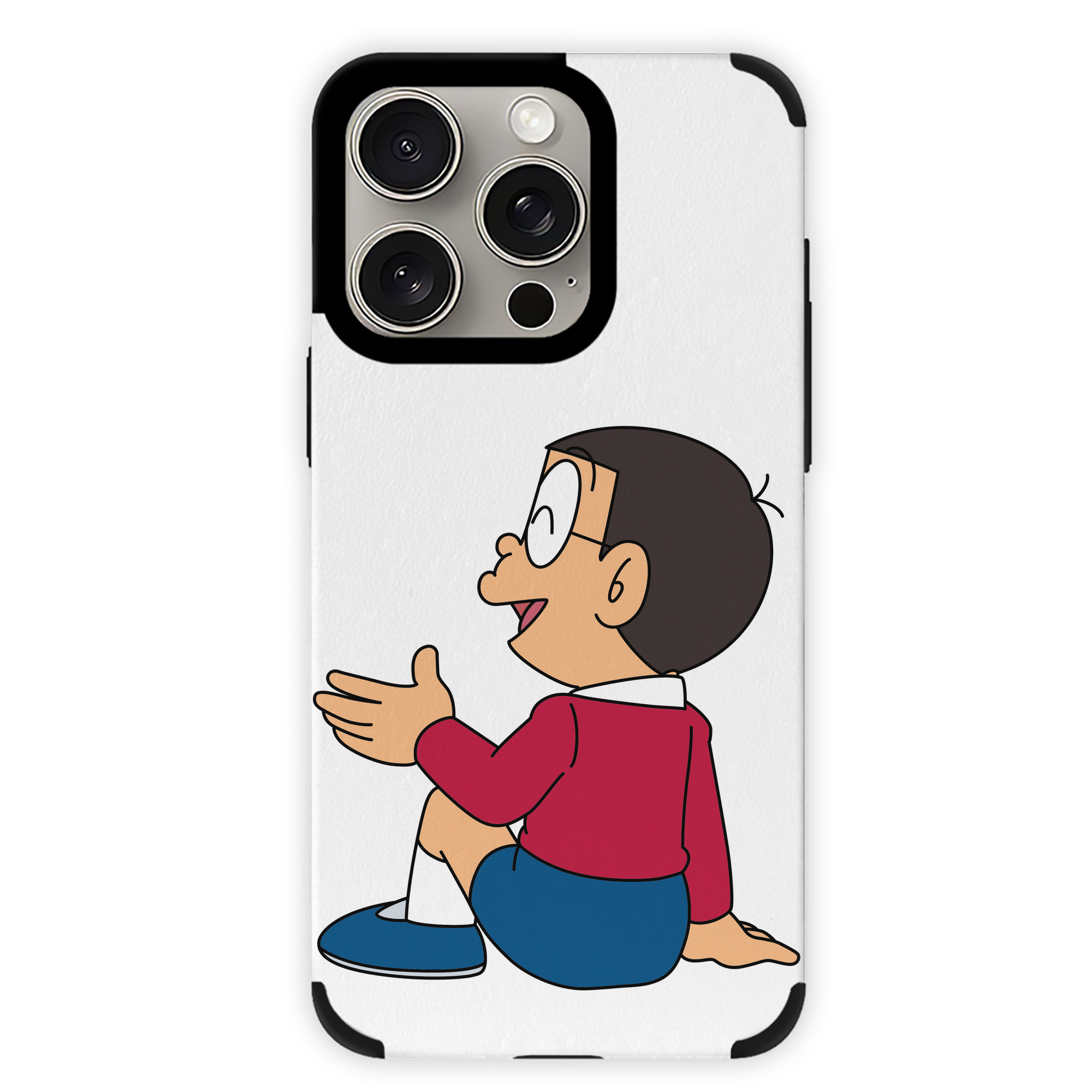 （画像用） ドラえもん 野比 のび太 Doraemon Nobita Nobi 【iPhone15ProMax対応】 PUレザー スマホケース 耐衝撃＆黄変防止