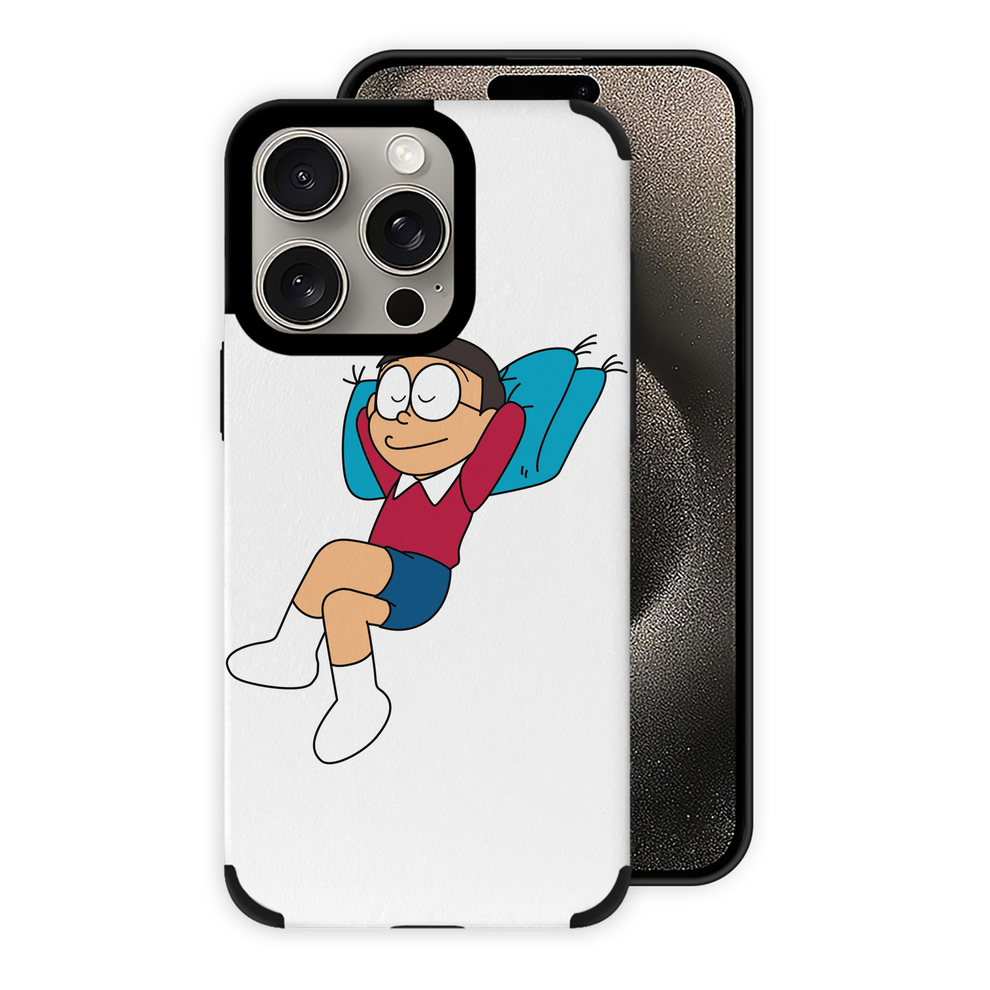 （画像用） ドラえもん 野比 のび太 Doraemon Nobita Nobi 【iPhone15ProMax対応】 PUレザー スマホケース 耐衝撃＆黄変防止