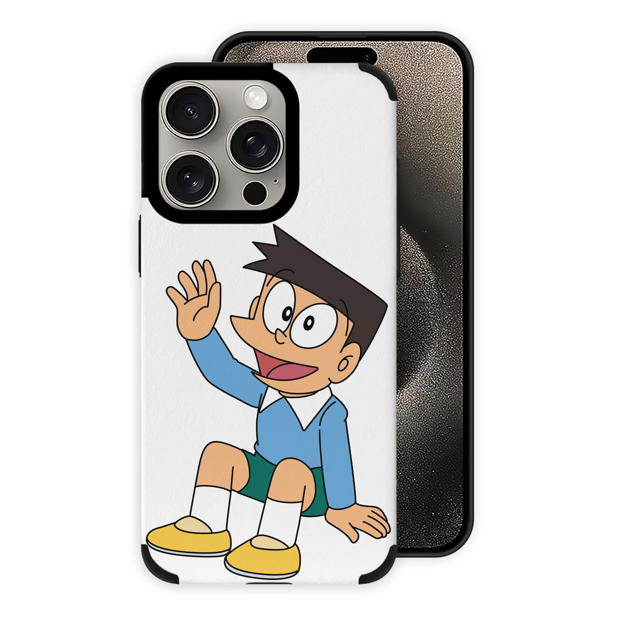（画像用） ドラえもん 骨川 スネ夫 Doraemon Honekawa Suneo 【iPhone15ProMax対応】 PUレザー スマホケース 耐衝撃＆黄変防止