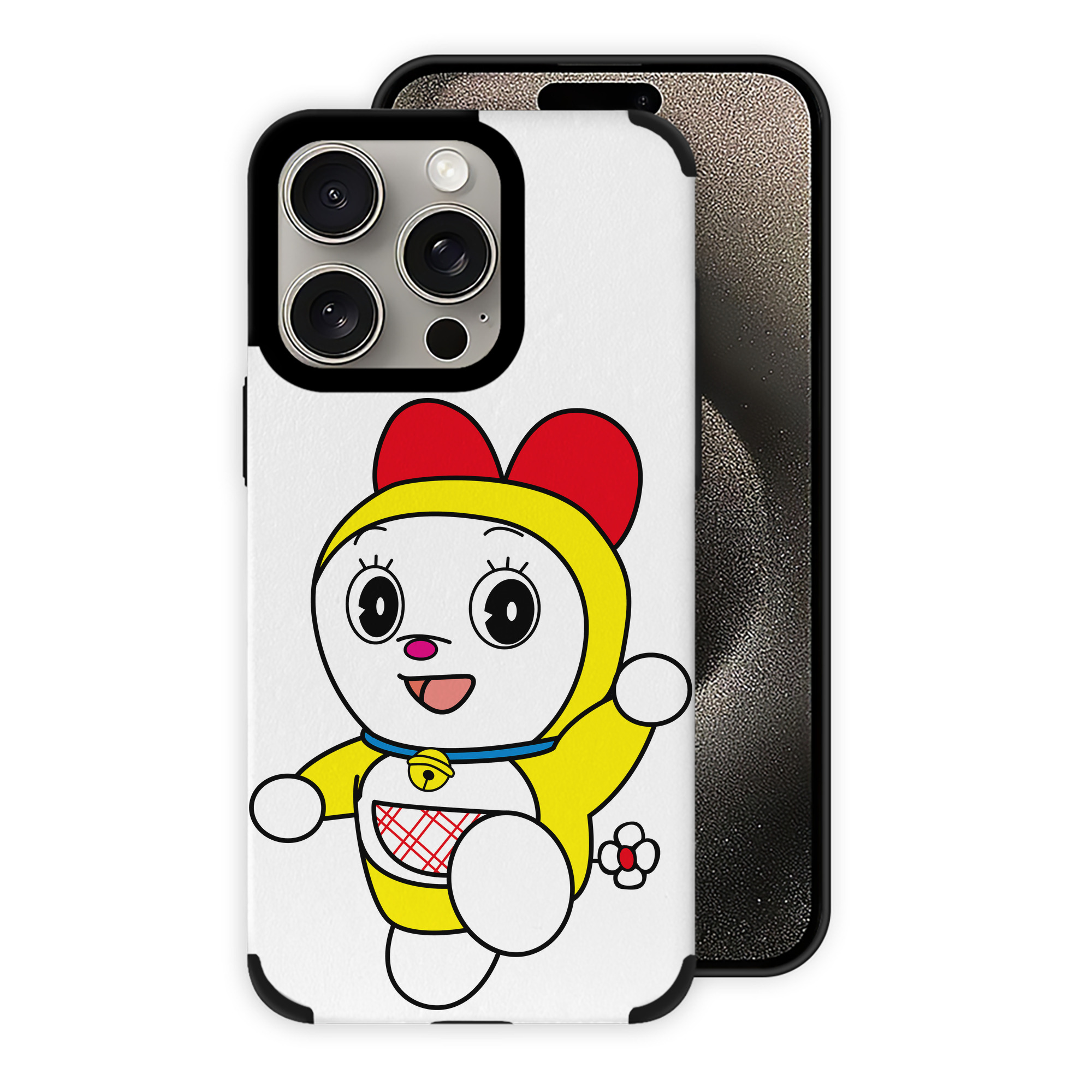 （画像用） ドラえもん ドラミ Doraemon Dorami 【iPhone15ProMax対応】 PUレザー スマホケース 耐衝撃＆黄変防止
