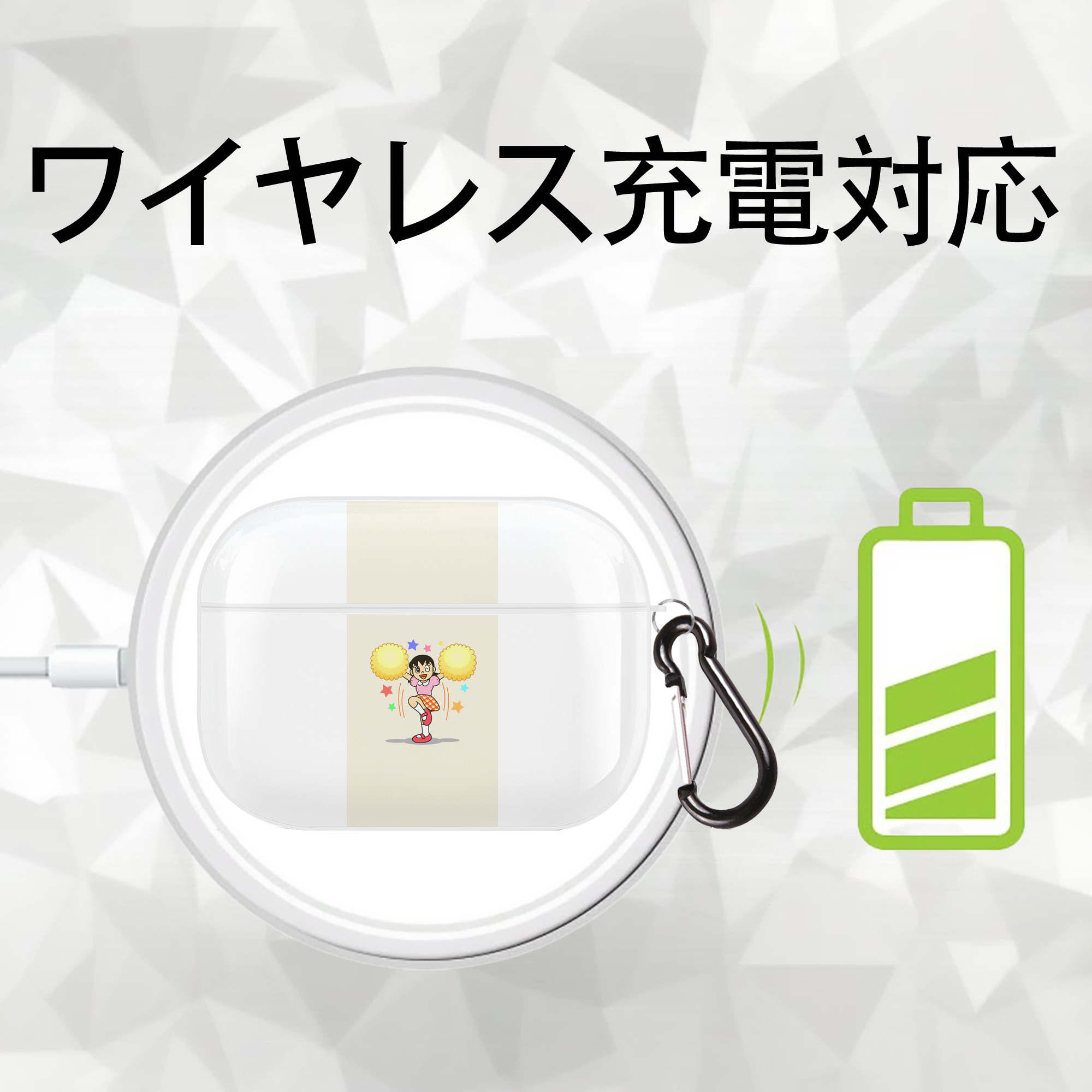 ドラえもん みなもと しずか Doraemon Shizuka Minamoto 【AirPods Pro用】ハードシェル保護ケース 耐衝撃・防指紋・カラビナ付き商品仕様
