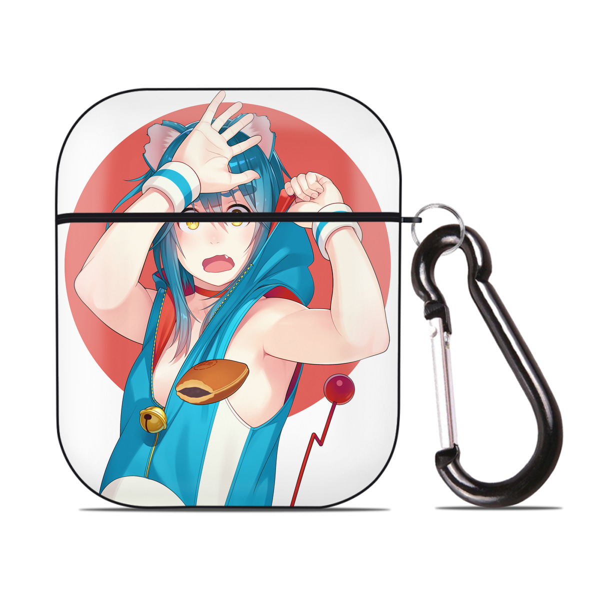 （画像用） ドラえもん Doraemon AirPods 第2世代保護ケース ハードシェル ブラック 耐衝撃・防指紋・カラビナ付き