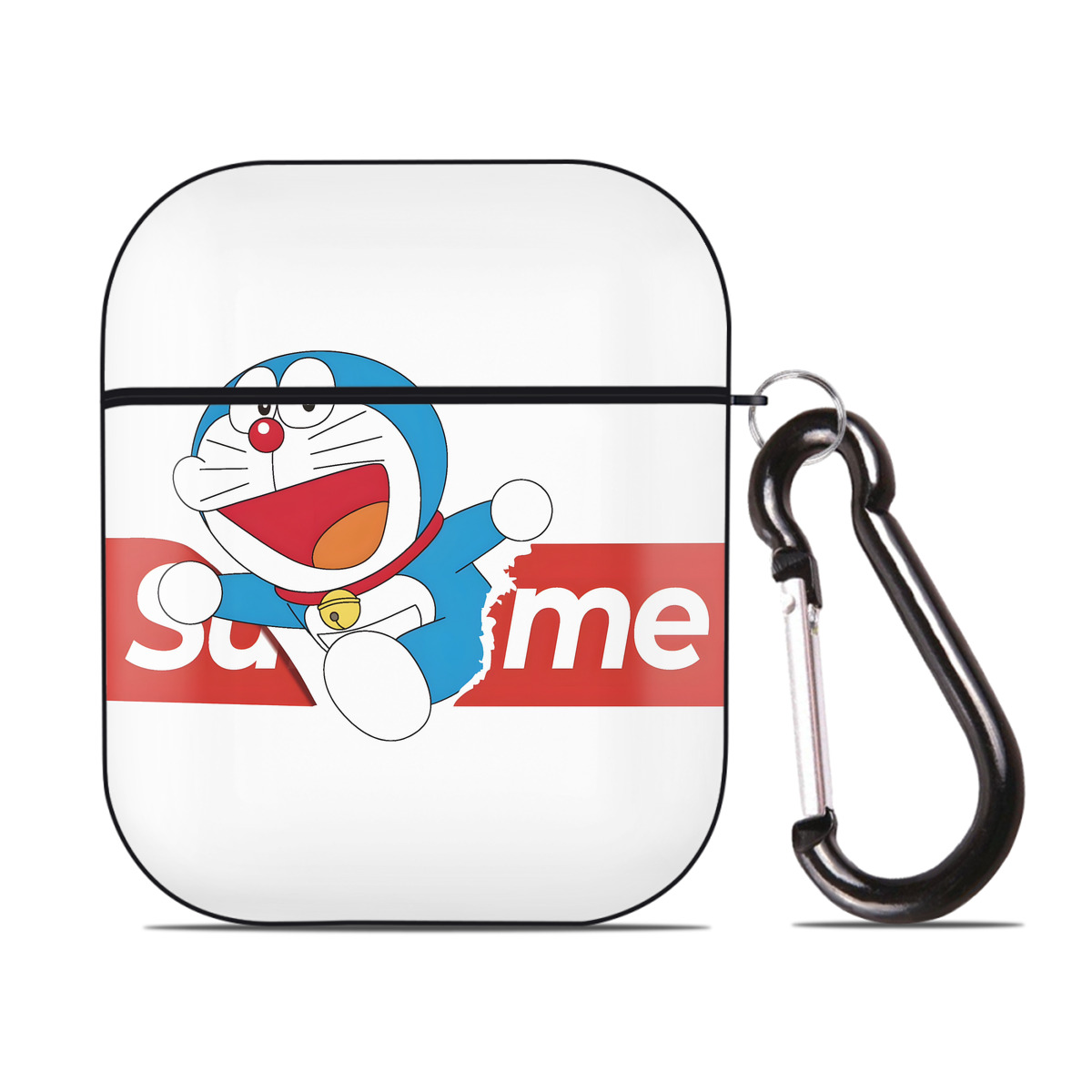 （画像用） ドラえもん Doraemon AirPods 第2世代保護ケース ハードシェル ブラック 耐衝撃・防指紋・カラビナ付き