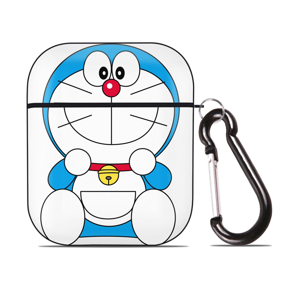 （画像用） ドラえもん Doraemon AirPods 第2世代保護ケース ハードシェル ブラック 耐衝撃・防指紋・カラビナ付き