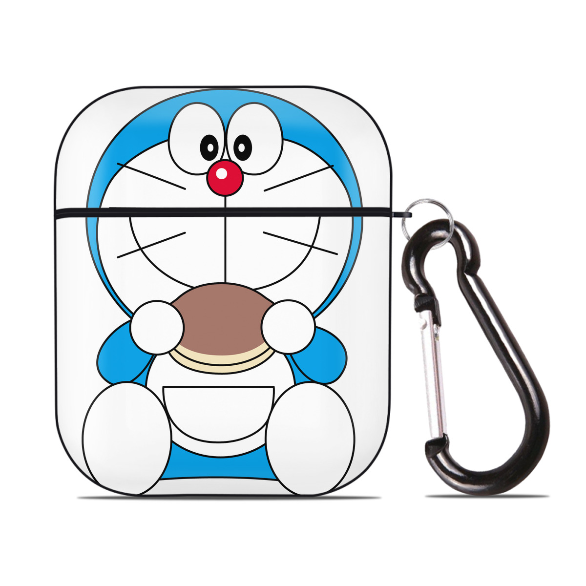 （画像用） ドラえもん Doraemon AirPods 第2世代保護ケース ハードシェル ブラック 耐衝撃・防指紋・カラビナ付き