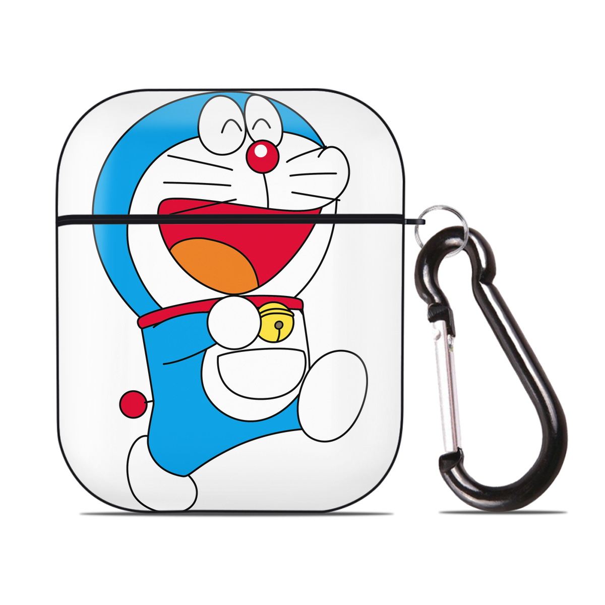 （画像用） ドラえもん Doraemon AirPods 第2世代保護ケース ハードシェル ブラック 耐衝撃・防指紋・カラビナ付き