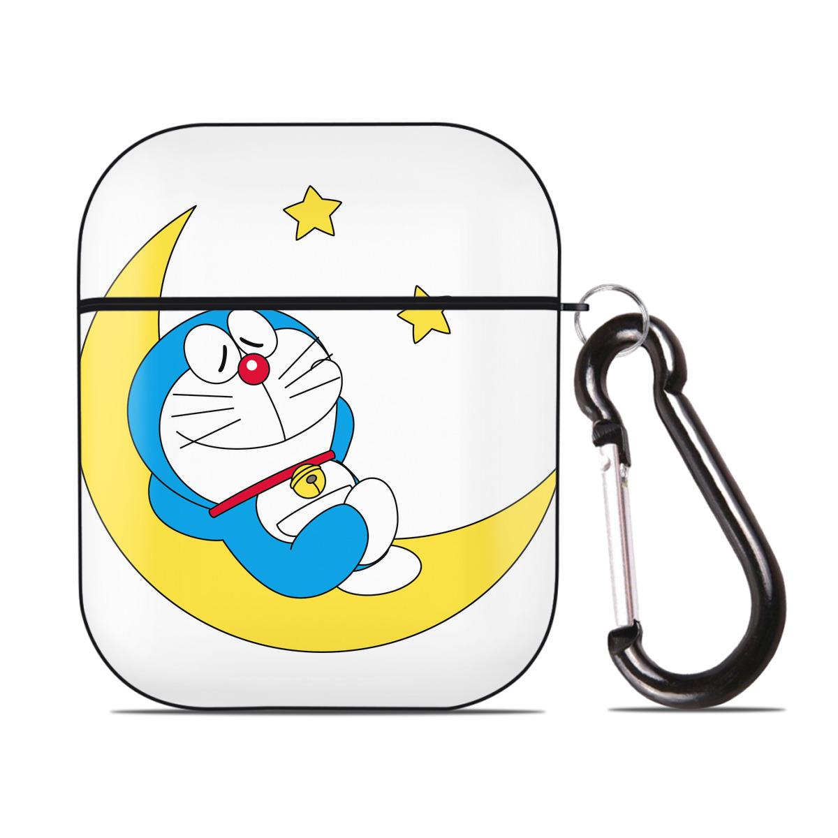 （画像用） ドラえもん Doraemon AirPods 第2世代保護ケース ハードシェル ブラック 耐衝撃・防指紋・カラビナ付き