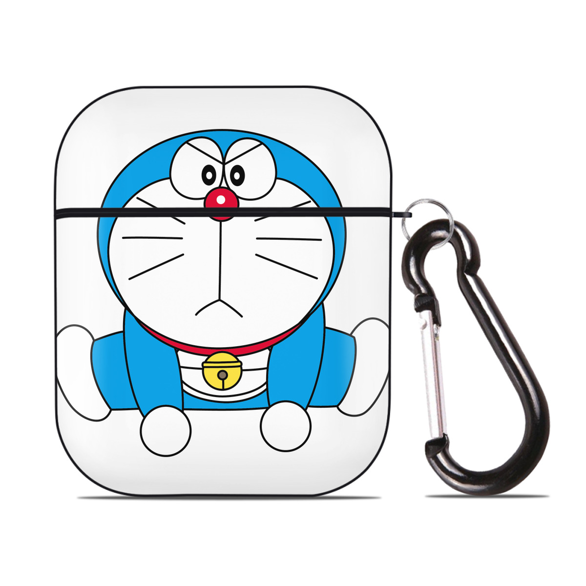 （画像用） ドラえもん Doraemon AirPods 第2世代保護ケース ハードシェル ブラック 耐衝撃・防指紋・カラビナ付き