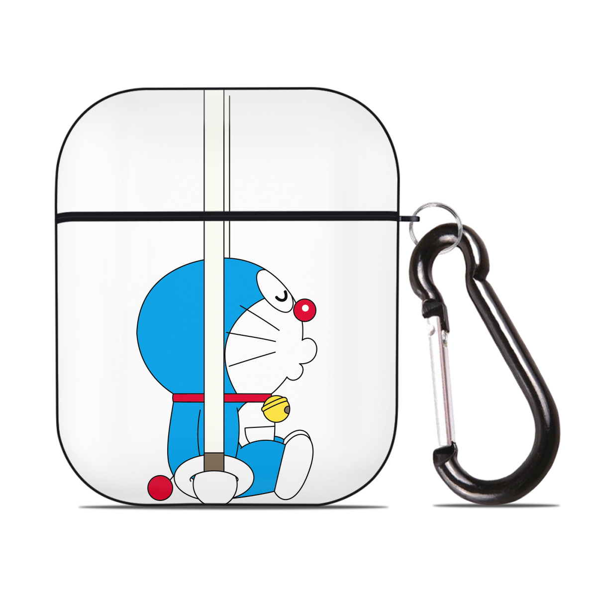 （画像用） ドラえもん Doraemon AirPods 第2世代保護ケース ハードシェル ブラック 耐衝撃・防指紋・カラビナ付き