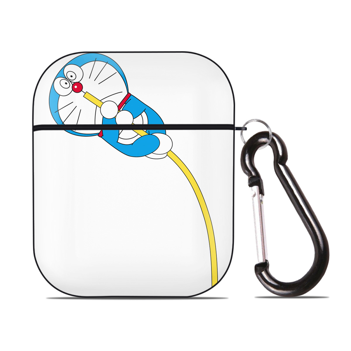 （画像用） ドラえもん Doraemon AirPods 第2世代保護ケース ハードシェル ブラック 耐衝撃・防指紋・カラビナ付き