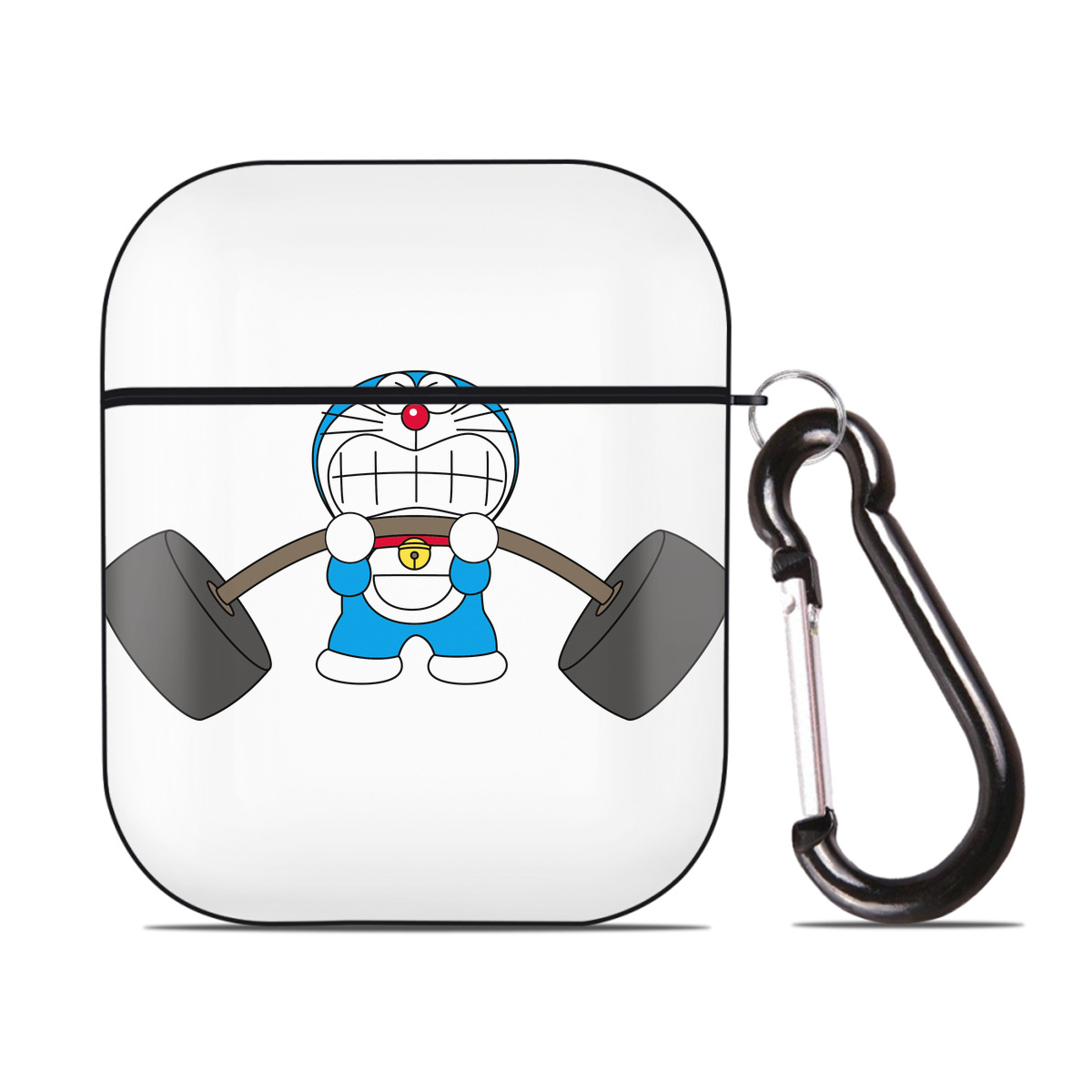 （画像用） ドラえもん Doraemon AirPods 第2世代保護ケース ハードシェル ブラック 耐衝撃・防指紋・カラビナ付き