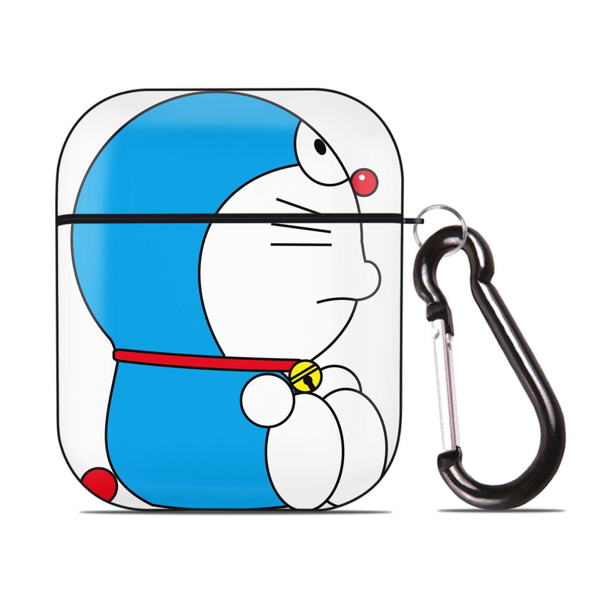 （画像用） ドラえもん Doraemon AirPods 第2世代保護ケース ハードシェル ブラック 耐衝撃・防指紋・カラビナ付き