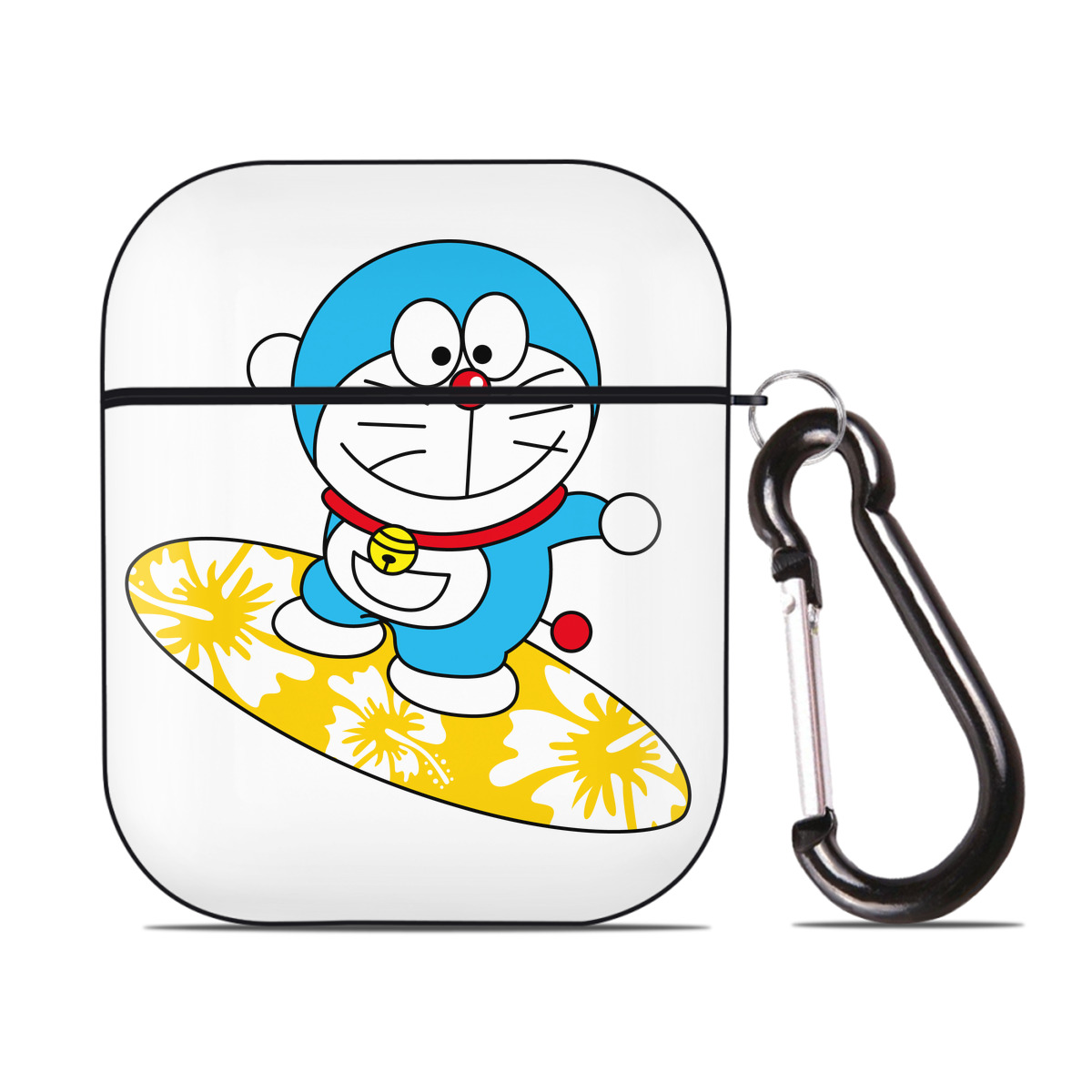 （画像用） ドラえもん Doraemon AirPods 第2世代保護ケース ハードシェル ブラック 耐衝撃・防指紋・カラビナ付き