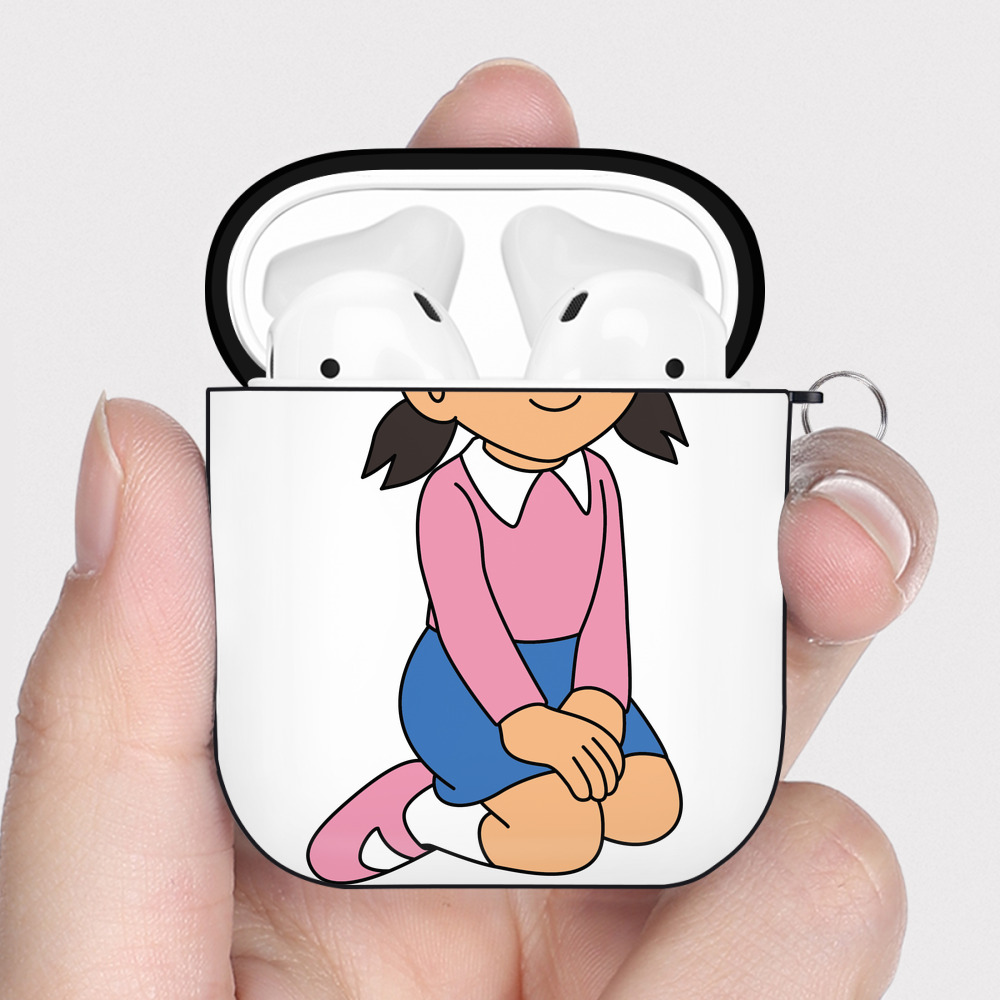 （画像用） ドラえもん みなもと しずか Doraemon Shizuka Minamoto AirPods 第2世代保護ケース ハードシェル ブラック 耐衝撃・防指紋・カラビナ付き