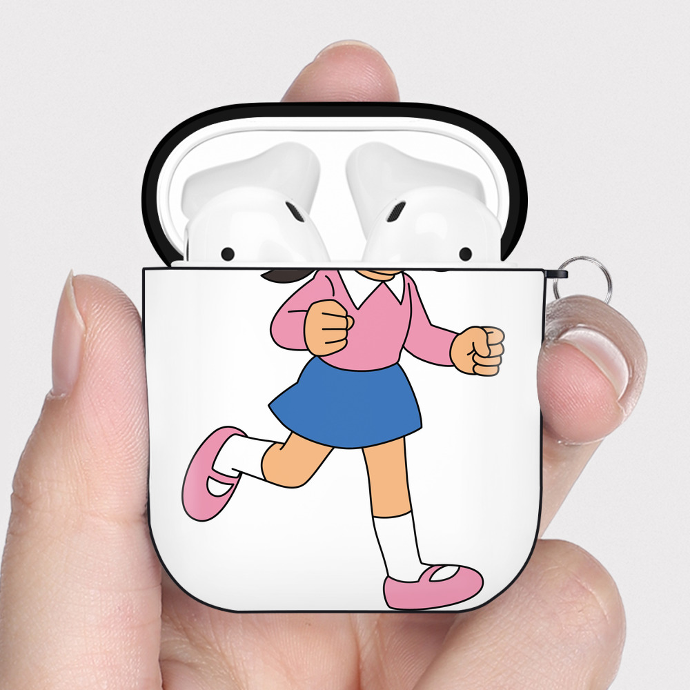 （画像用） ドラえもん みなもと しずか Doraemon Shizuka Minamoto AirPods 第2世代保護ケース ハードシェル ブラック 耐衝撃・防指紋・カラビナ付き