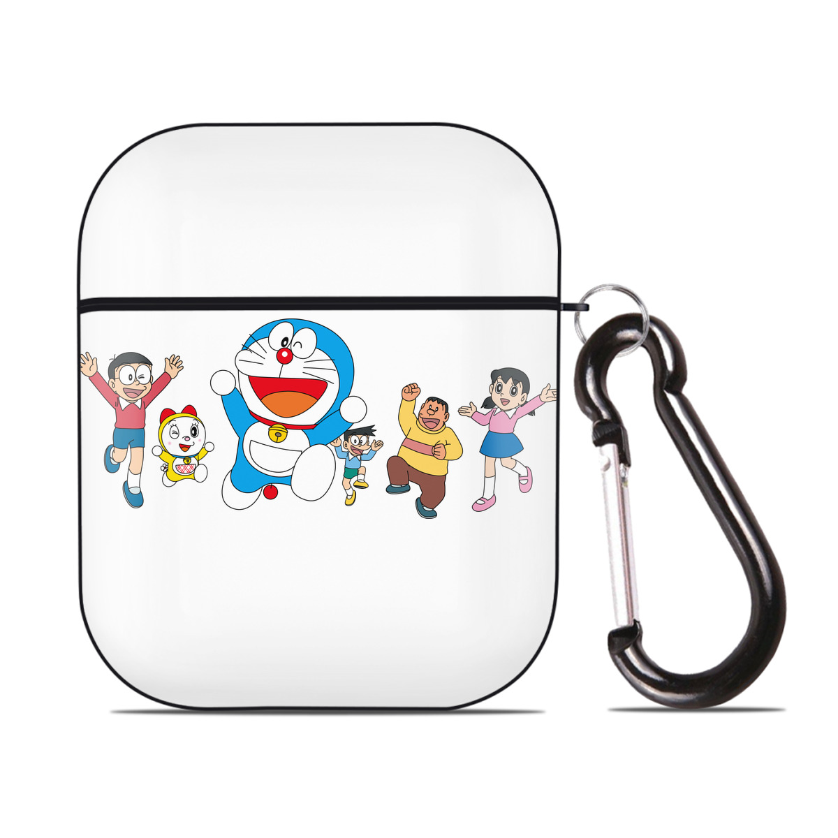 （画像用） ドラえもん 骨川 スネ夫 Doraemon Honekawa Suneo AirPods 第2世代保護ケース ハードシェル ブラック 耐衝撃・防指紋・カラビナ付き