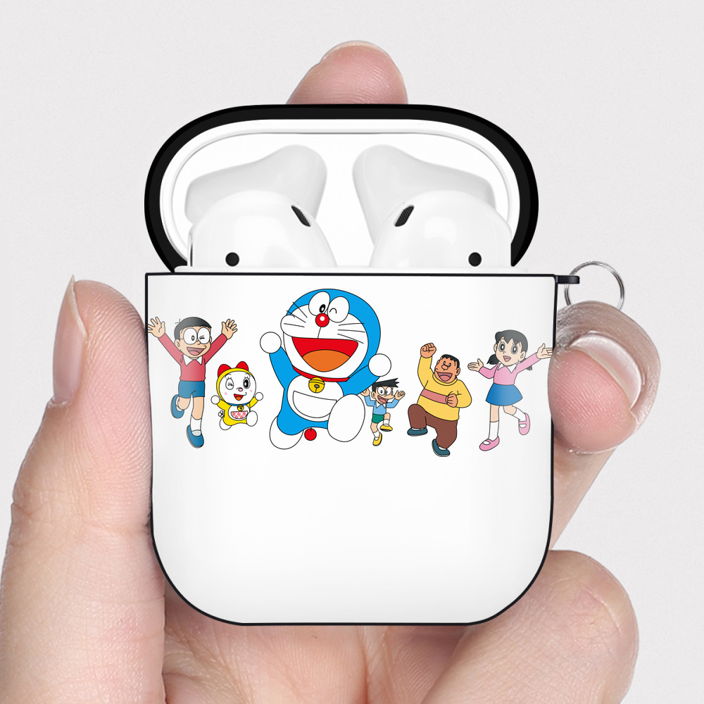 （画像用） ドラえもん 骨川 スネ夫 Doraemon Honekawa Suneo AirPods 第2世代保護ケース ハードシェル ブラック 耐衝撃・防指紋・カラビナ付き