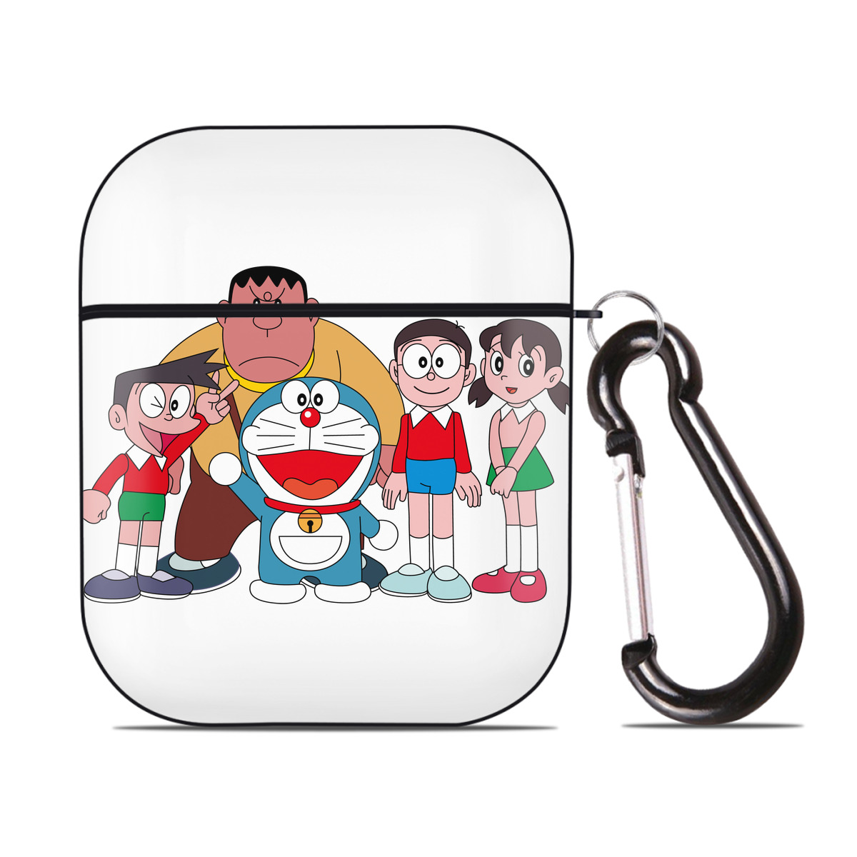 （画像用） ドラえもん 骨川 スネ夫 Doraemon Honekawa Suneo AirPods 第2世代保護ケース ハードシェル ブラック 耐衝撃・防指紋・カラビナ付き