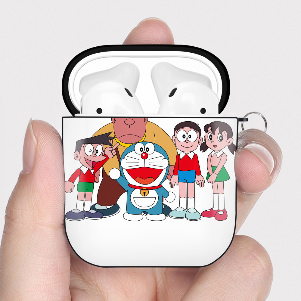 （画像用） ドラえもん 骨川 スネ夫 Doraemon Honekawa Suneo AirPods 第2世代保護ケース ハードシェル ブラック 耐衝撃・防指紋・カラビナ付き