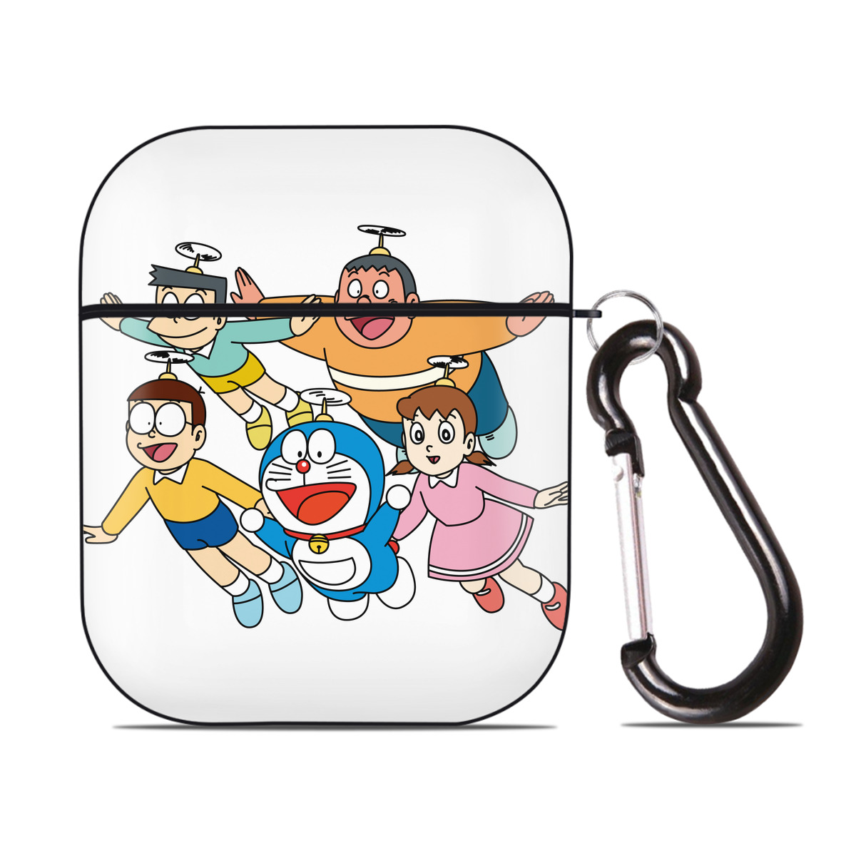 （画像用） ドラえもん 骨川 スネ夫 Doraemon Honekawa Suneo AirPods 第2世代保護ケース ハードシェル ブラック 耐衝撃・防指紋・カラビナ付き
