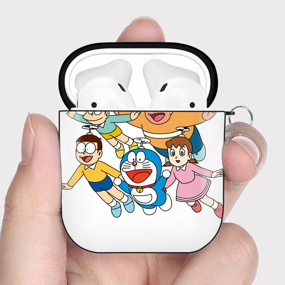 （画像用） ドラえもん 骨川 スネ夫 Doraemon Honekawa Suneo AirPods 第2世代保護ケース ハードシェル ブラック 耐衝撃・防指紋・カラビナ付き